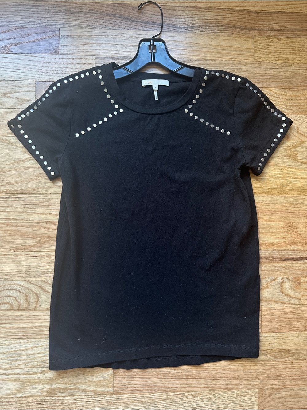 Maje Black 100% Cotton Studded Top Size 1 (S)